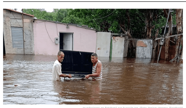 Publicación de Cubanet sobre el huracán Ian. Foto: Captura LR/Cubanet.