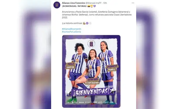 Así anunció el campeón peruano a sus refuerzos para la Copa. Foto: captura de @AlianzaLimaFF/Twitter Así anunció el campeón peruano a sus refuerzos para la Copa. Foto: captura de @AlianzaLimaFF/Twitter