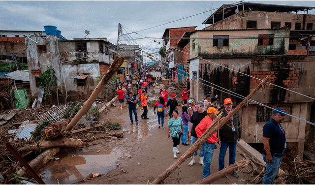 El Gobierno de Venezuela ha declarado Las Tejerías como zona de catástrofe y desastre natural. Foto: EFE