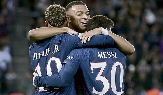 Mbappé, Messi y Neymar conformar el tridente ofensivo del PSG. Foto: AFP   