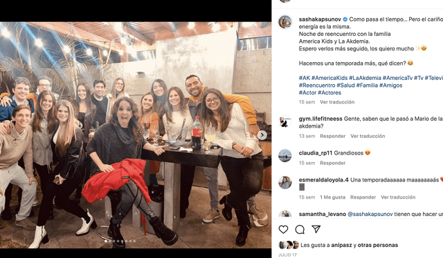 Elenco de "América kids" se reunió después de 10 años. Foto: Instagram/Sasha Kapsunov