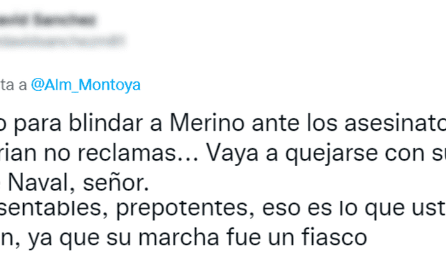 Jorge Montoya criticó al Mininter por represión y en redes le recuerdan que blindó a Manuel Merino. Foto: Twitter.