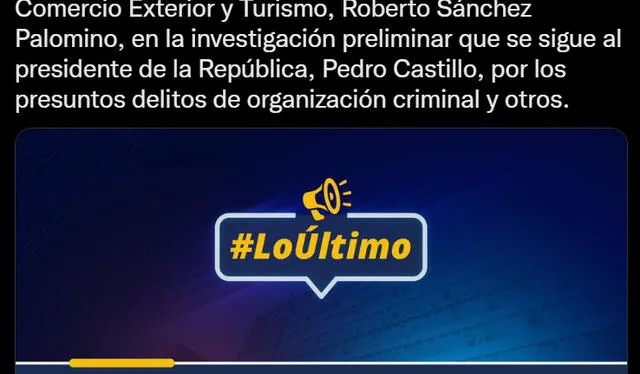 Roberto Sánchez acompaña a Pedro Castillo desde el gabinete Bellido. Foto: captura de Twitter del Ministerio Público.