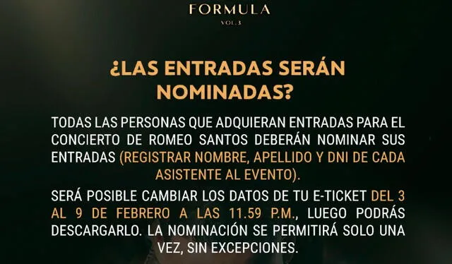  Teleticket absuelve algunas dudas sobre las entradas para el concierto de Romeo Santos. Foto: Instagram/ Teleticket 
