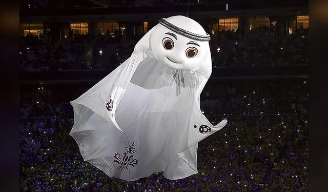 La’eeb. El emblema de Qatar 2022 hizo su aparición en la ceremonia de inauguración. Foto: difusión