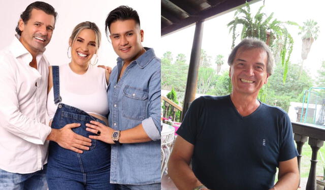 A la izquierda Cassandra de La madrid junto a Fernando, esposo de su madre Jessica Newton y Deyvis Orosco. A la derecha su papá biológico Carlos Morales Andrade