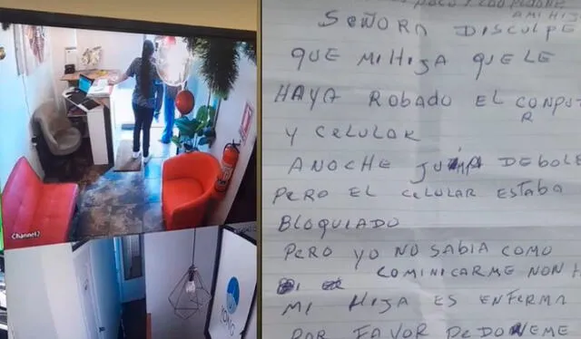 La carta de disculpas que ofreció el padre por delito que cometió su hija en un salón de belleza. Foto: captura CHV Noticias