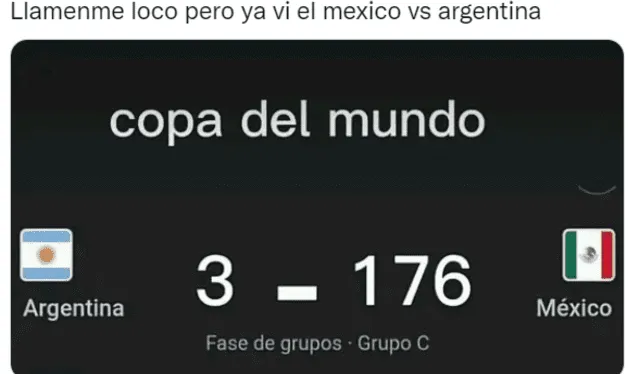 Usuarios de diviertes con memes en la previa del Argentina vs. México. Foto: captura Twitter