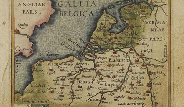 Galia Belgica del imperio romano. Foto: Ortelius A.