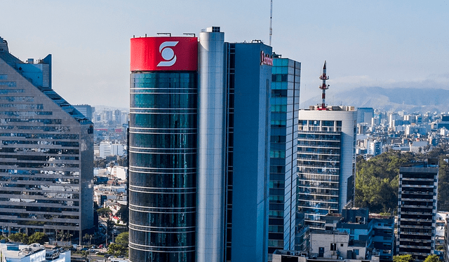  Así se ve desde el aire la sede principal del banco Scotiabank en Lima. Foto: Scotiabank    