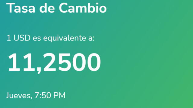 El portal Yummy Dólar estableció el precio del dólar a 11,25 bolívares en Venezuela. Foto: captura - yummy-dolar.web.app
