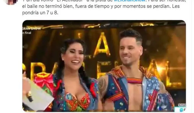 Memes y críticas tras eliminación de Melissa Paredes con Anthony Aranda de "El gran show". Foto: captura de Twitter