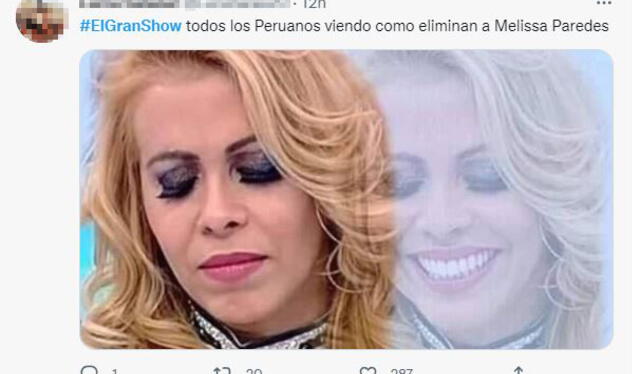 Memes y críticas tras eliminación de Melissa Paredes con Anthony Aranda de "El gran show". Foto: captura de Twitter