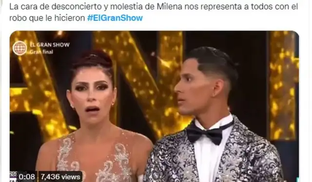 Milena Zárate quedó en el tercer lugar de “El gran show”. Foto: Twitter