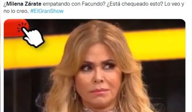 Milena Zárate quedó en el tercer lugar de “El gran show”. Foto: Twitter