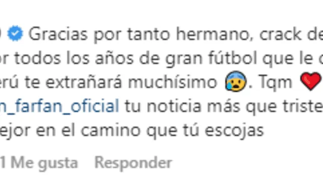 Mensaje de Paolo Guerrero. Foto: captura Instagram