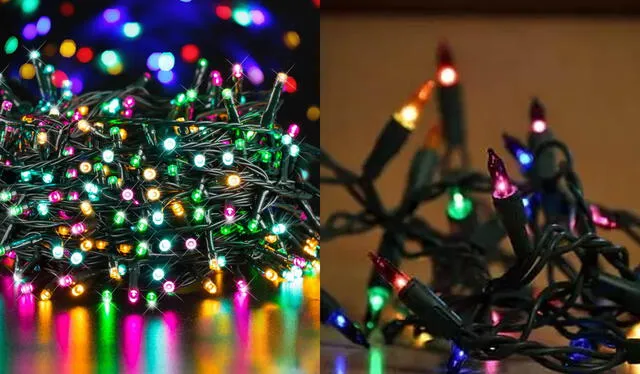  Las luces navideñas LED usan tecnología luminosa. Foto: Redes Zona 