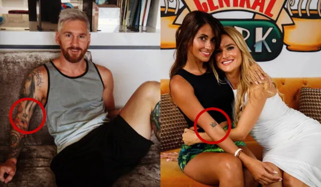 Antonella Rocuzzo y Leo Messi comparten un tatuaje de coronas. Foto: composición LR/captura de Instagram