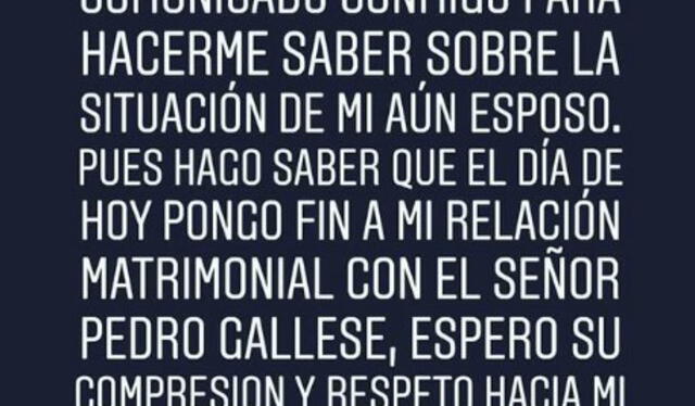 Claudia Díaz comunicó el fin de su relación con Pedro Gallese. Foto: Claudia Díaz/Instagram