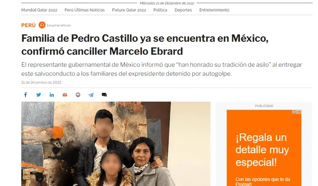 Así informa la prensa internacional sobre la reciente llegada de la ex primera dama y sus hijos a México. Foto: Infobae