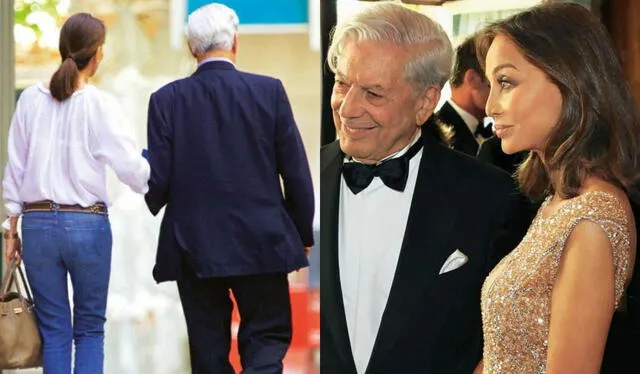 Mario Vargas Llosa e Isabel Preysler captados a la salida de un restaurante en Madrid. Anteriormente, estuvieron juntos en Londres. Foto: composicion LR/Revista Hola!
