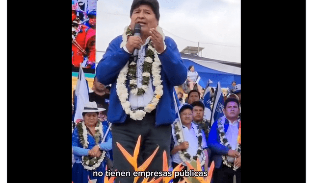 Publicación de video viral sobre declaraciones de Evo Morales respecto a la situación política de Perú. Foto: captura de Twitter