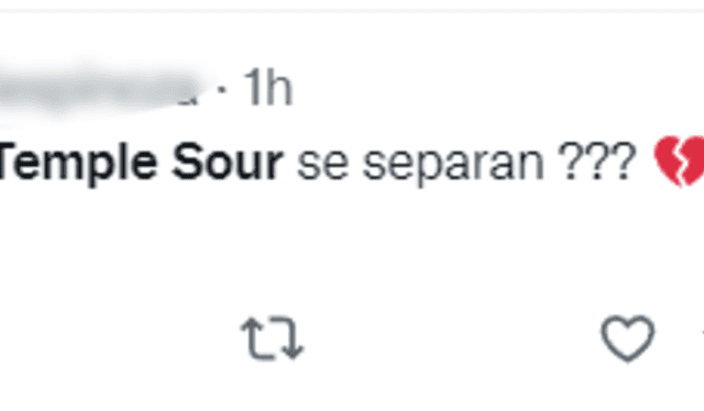 La reacción de los usuarios de redes sociales a la separación de Temple Sour. Foto: Twitter