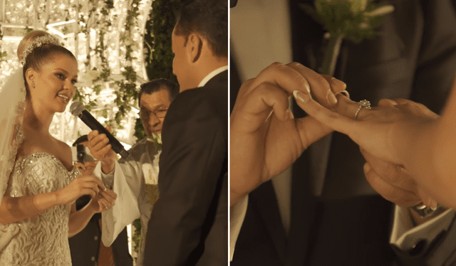  Brunella Horna y Richard Acuña se casaron en una ceremonia privada que se llevó a cabo en el distrito de La Molina. Foto: Captura Instagram Brunella Horna   