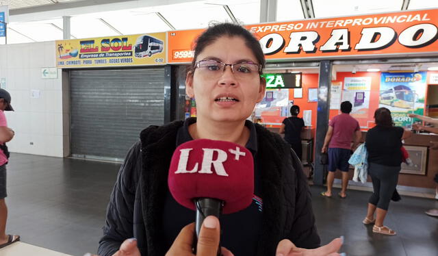 Encargada de Operaciones del Terrapuerto de Trujillo informó que, si hay bloqueos, se suspenderán los servicios de transporte. Foto: Yolanda Goicochea/URPI-LR