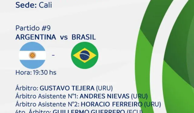 Árbitros del Argentina vs. Brasil sub-20. Foto: selección argentina