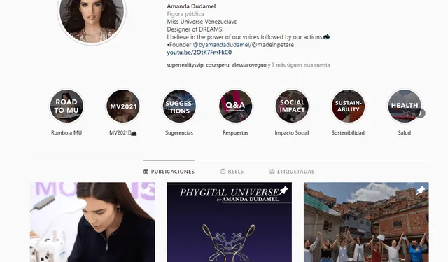 Amanda Dudamel tiene más de 1 millón de seguidores. Foto: Instagram