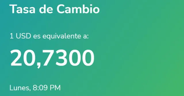 El portal de Yummy Dólar estableció el precio del dólar en Venezuela a 20,73 bolívares. Foto: captura/yummy-dolar.web.app