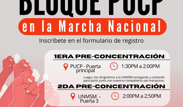 Estudiantes de la PUCP se reunirán a las 4.00 p. m. en la plaza Dos de Mayo. Foto: Facebook/Federación de estudiantes PUCP   
