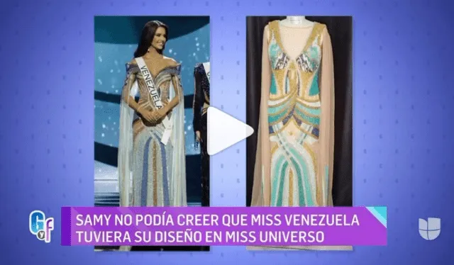 Vestido que usó Amanda y el vestido diseñado por Gicherman. Foto: Instagram captura/@elgordoylaflaca   