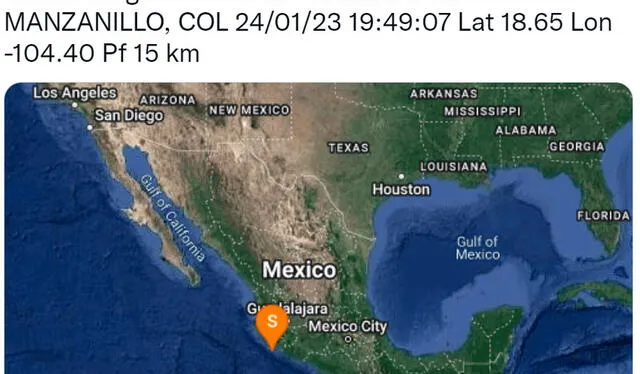  Último temblor registrado en México. Foto: SismologicoMX / Twitter    