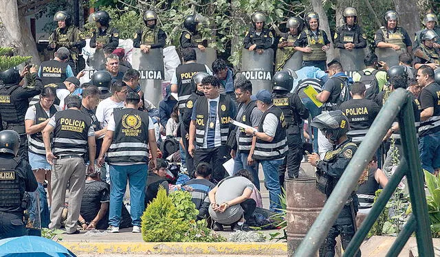 Intervención en San Marcos por parte de la Policía.   