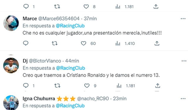  Comentarios de los hinchas argentinos    