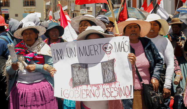 Protesta contra el gobierno de la presidenta Dina Boluarte. Foto: AFP   