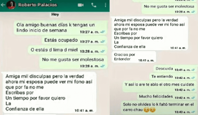  Los mensajes de Roberto Palacios que confirman su infidelidad. Foto: Captura de pantalla ATV   