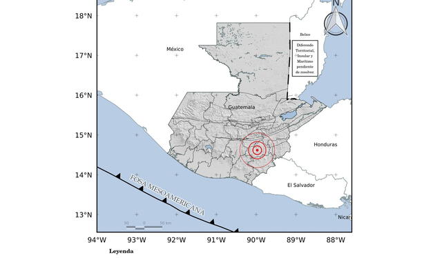 Último temblor registrado en Guatemala. Foto: INSIVUMEH   