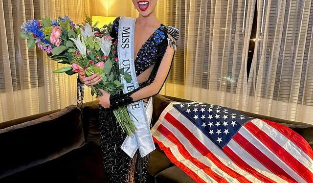 La Miss Universo junto a la bandera de su país. Foto: Instagram   