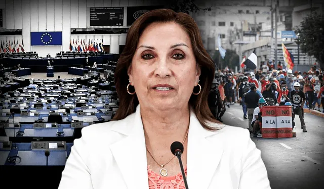 Dina Boluarte se pronunció ante la OEA sobre las muertes que se vienen dando en el interior del país por las protestas. Foto: Presidencia/composición LR   