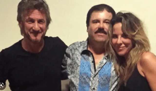Sean Penn, 'El chapo' Guzmán y Kate del Castillo. Foto: difusión.   