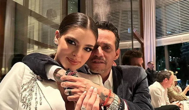 Marc Anthony y Nadia Ferreira se casaron en Miami este sábado 28 de enero. Foto: Hola   