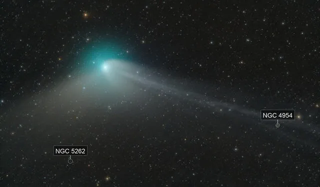 La aparición de este cometa verde ha llamado la atención de varios curiosos, incluyendo a los fotógrafos, que ya empiezan a sacar sus primeras imágenes del fenómeno. Foto: Dan Bartlett/Astrobin 
