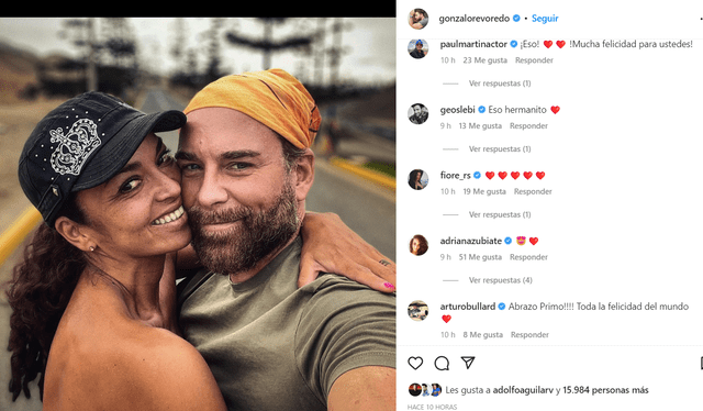 Gonzalo Revoredo no oculta su amor por Adriana Zubiate. Foto Instagram   