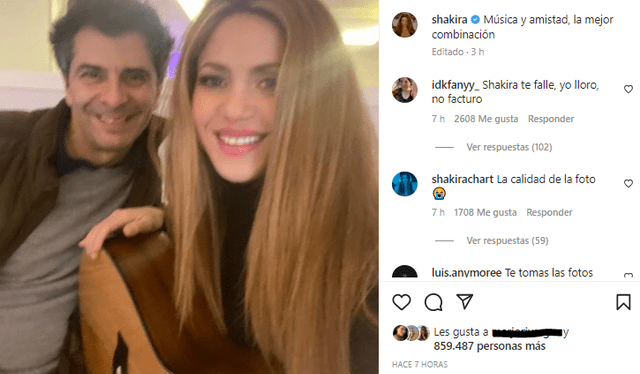  Shakira publicó nueva fotografía acompañada de Luis Fernando Ochoa. Foto: Shakira/Instagram    