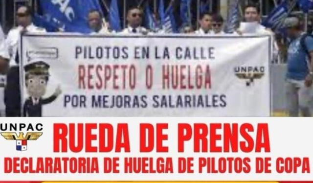  Pilotos irán a huelga en Panamá. Foto : Unpacpty/instagram 