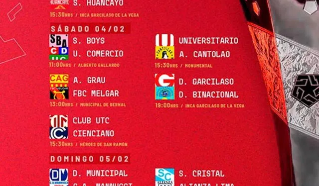 Así se jugará la primera fecha de la Liga 1. Foto: Liga 1 