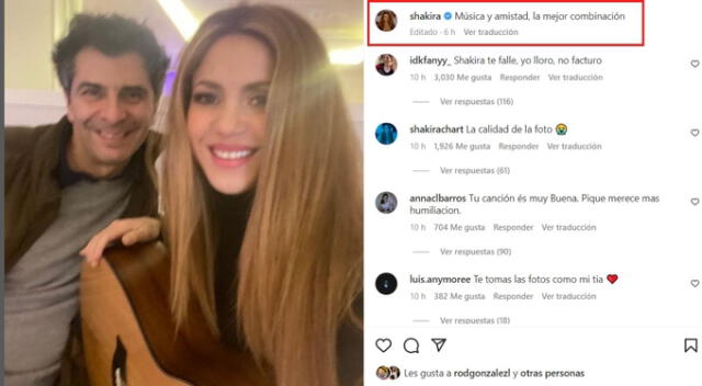 Shakira publica fotografía con Luis Fernando Ochoa en redes sociales. Foto: Instagram.   